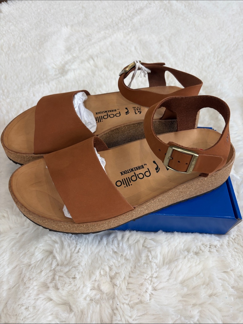 Papillio by Birkenstock,Size 10,Women's Tan Leather Ankle-Strap Sandals - Picture 13 of 17